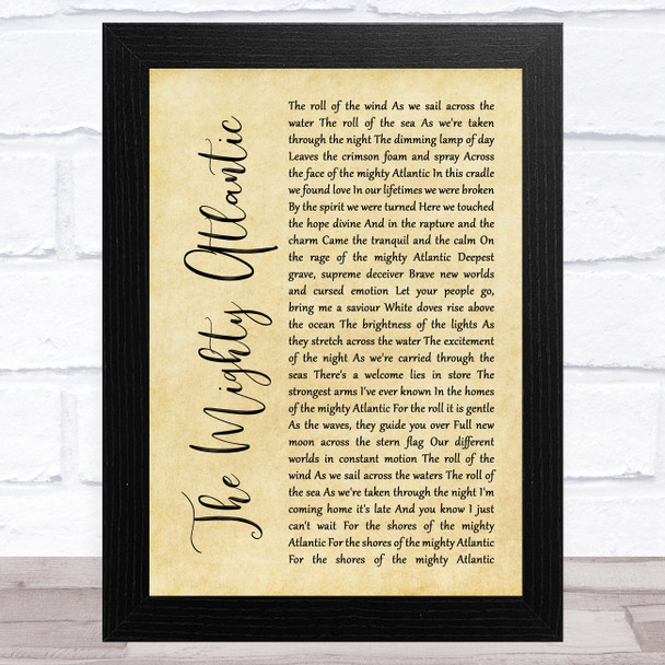 Runrig The Mighty Atlantic Rustic Script Song Lyric Music Art Print