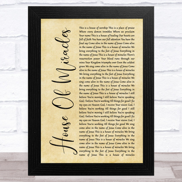 Brandon Lake House Of Miracles Rustic Script Song Lyric Music Art Print