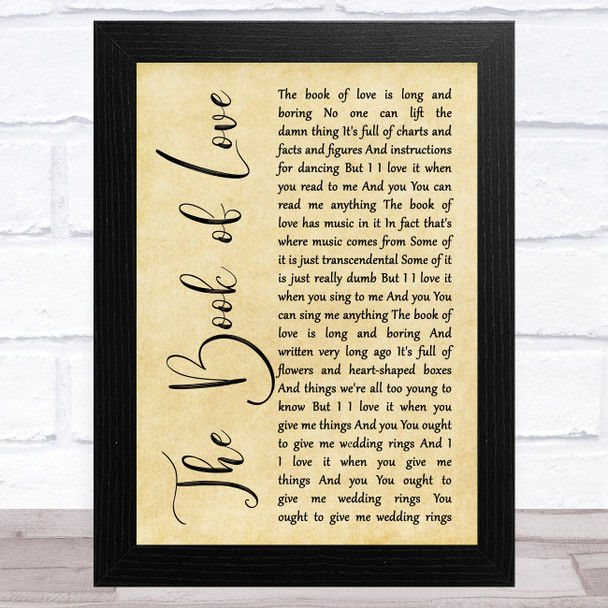 Peter Gabriel The Book of Love Rustic Script Song Lyric Music Art Print