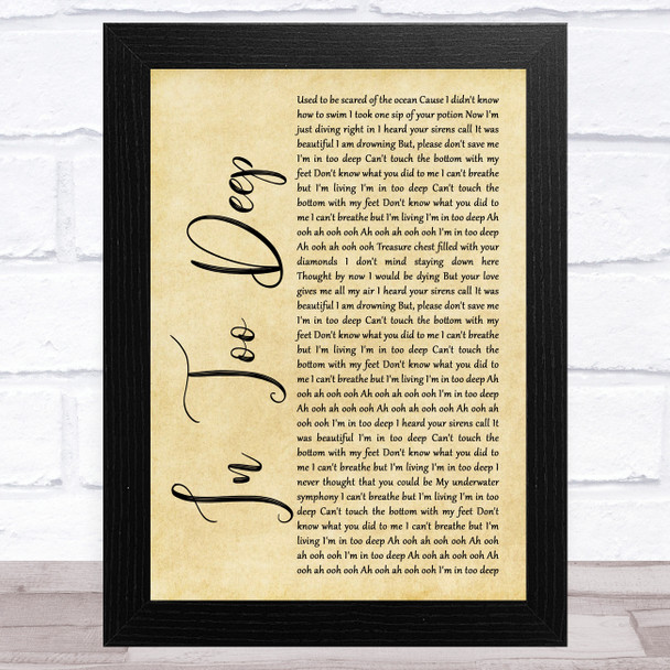 Why Don't We In Too Deep Rustic Script Song Lyric Music Art Print