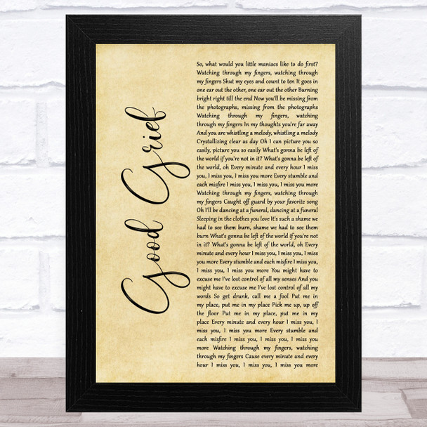 Bastille Good Grief Rustic Script Song Lyric Music Art Print