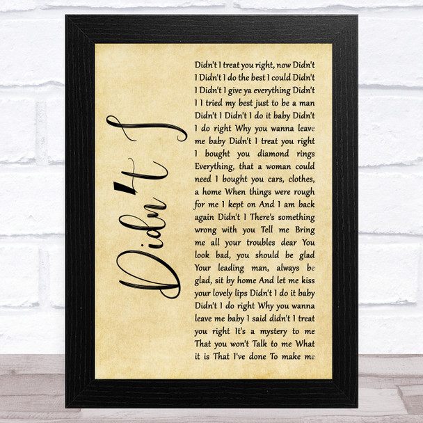 Darondo Didnt I Rustic Script Song Lyric Music Art Print