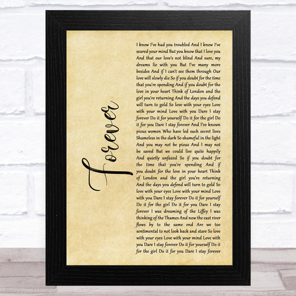 Mumford & Sons Forever Rustic Script Song Lyric Music Art Print