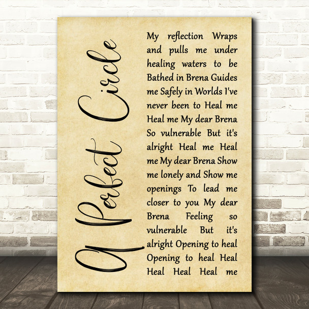 A Perfect Circle Brena Rustic Script Song Lyric Music Art Print