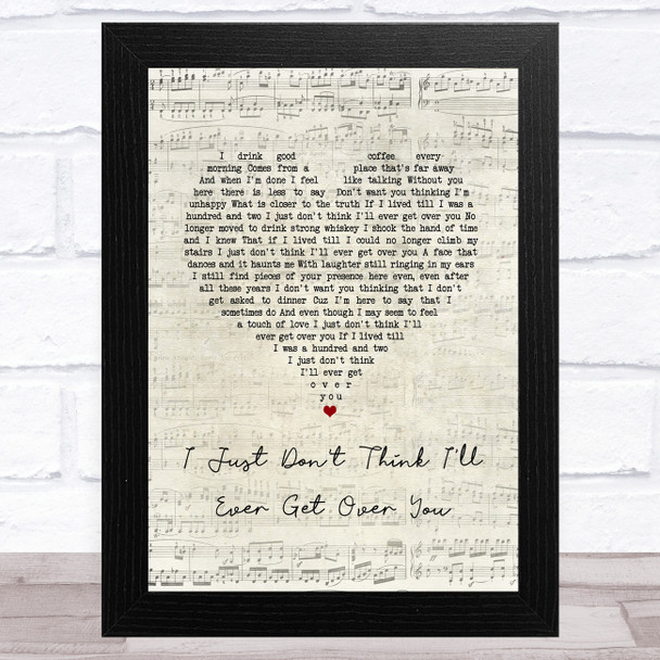 Colin Hay I Just Don't Think I'll Ever Get Over You Script Heart Song Lyric Music Art Print