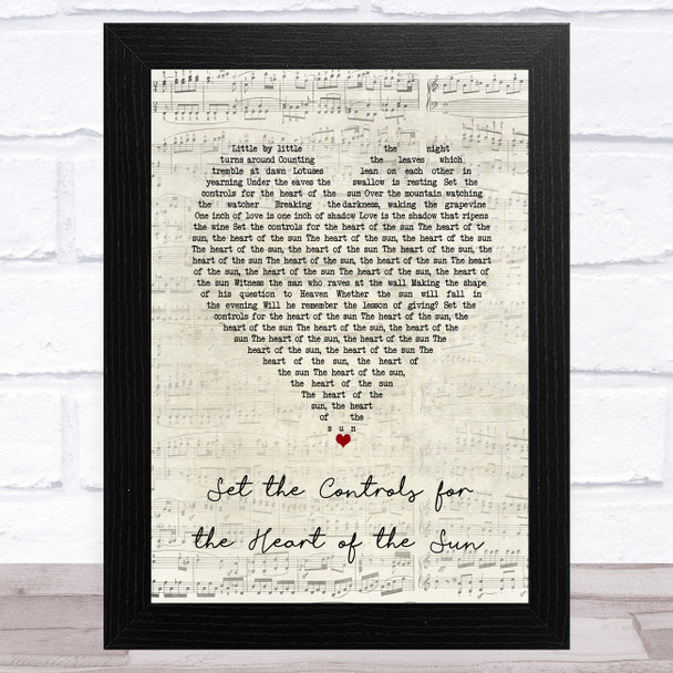Pink Floyd Set the Controls for the Heart of the Sun Script Heart Song Lyric Music Art Print