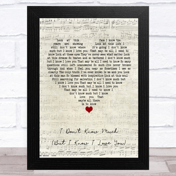 Terah Kuykendall & Allen White I Don't Know Much (But I Know I Love You) Script Heart Song Lyric Music Art Print