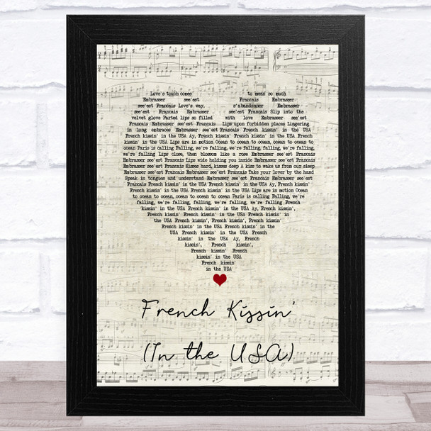 Debbie Harry French Kissin' (In the USA) Script Heart Song Lyric Music Art Print