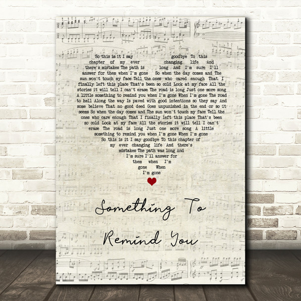 Staind Something To Remind You Script Heart Song Lyric Music Art Print