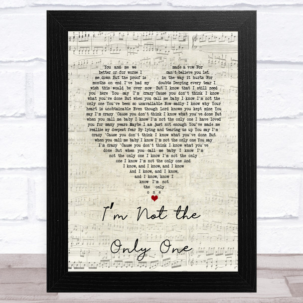 Sam Smith Im Not the Only One Script Heart Song Lyric Music Art Print