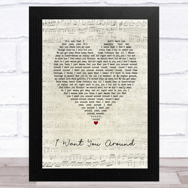 Snoh Aalegra I Want You Around Script Heart Song Lyric Music Art Print