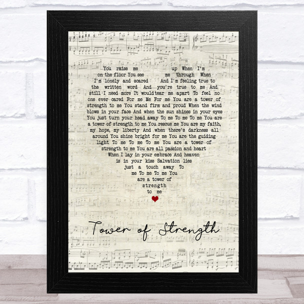 The Mission Tower of Strength Script Heart Song Lyric Music Art Print