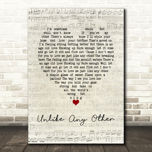 Foy Vance Unlike Any Other Script Heart Song Lyric Music Art Print