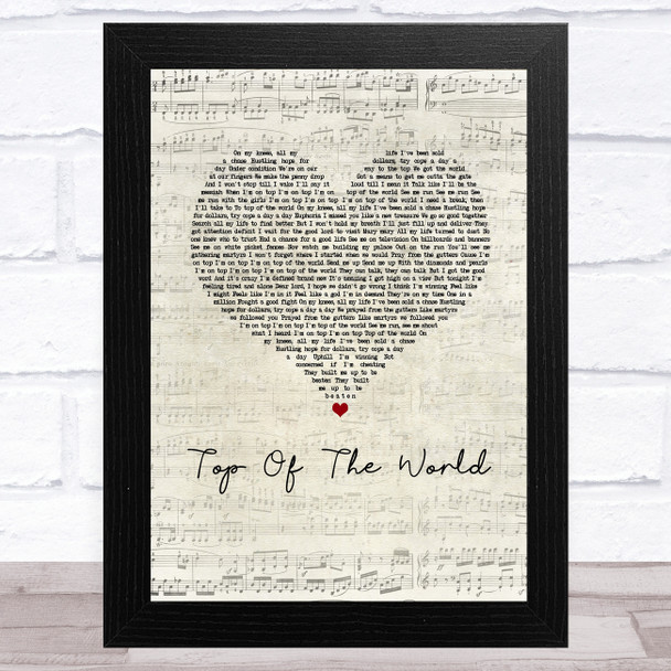 Kimbra Top Of The World Script Heart Song Lyric Music Art Print