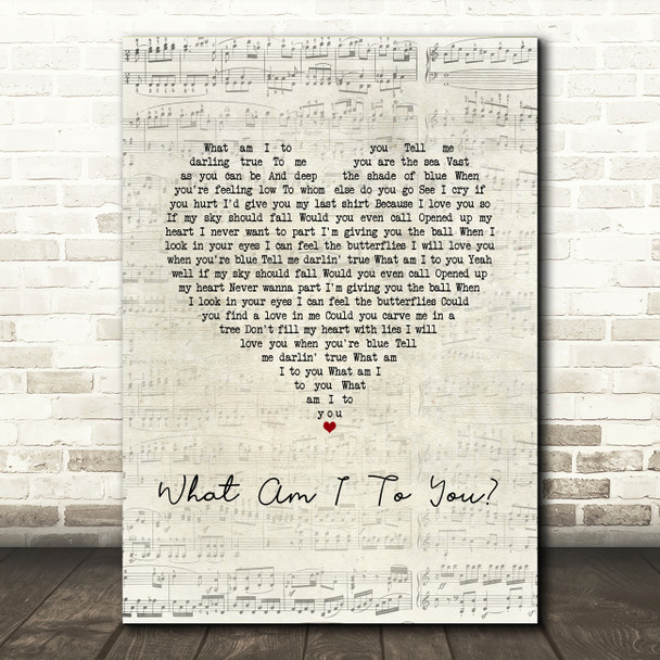 Norah Jones What Am I To You Script Heart Song Lyric Music Art Print