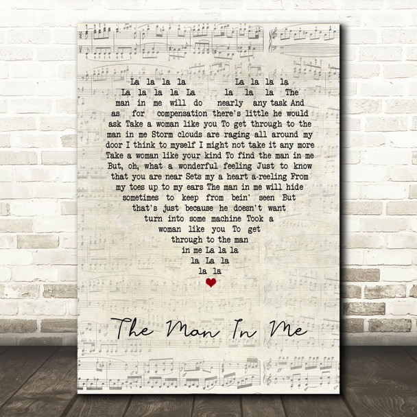 Bob Dylan The Man in Me Script Heart Song Lyric Music Art Print