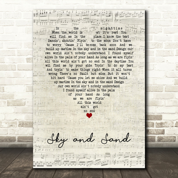 Paul Kalkbrenner Sky and Sand Script Heart Song Lyric Music Art Print