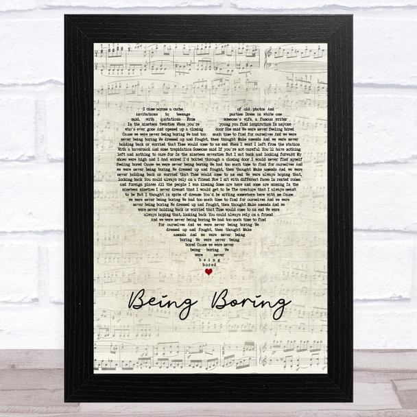 Pet Shop Boys Being Boring Script Heart Song Lyric Music Art Print