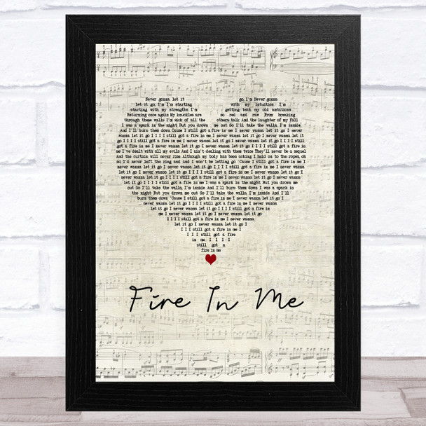 John Newman Fire In Me Script Heart Song Lyric Music Art Print