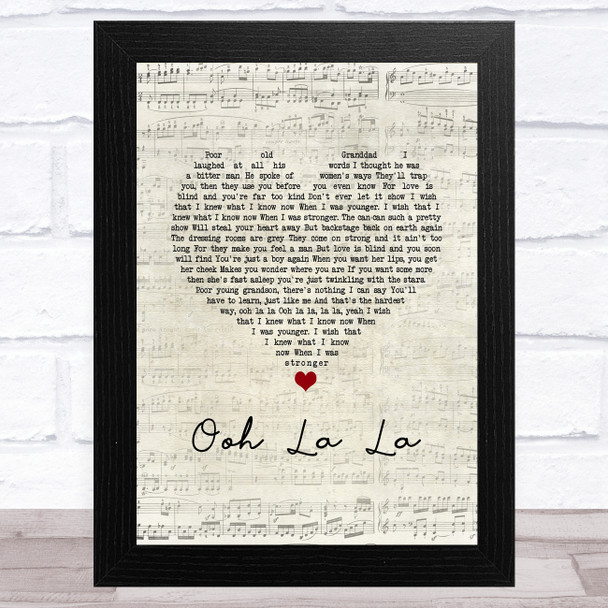 Rod Stewart Ooh La La Script Heart Song Lyric Music Art Print