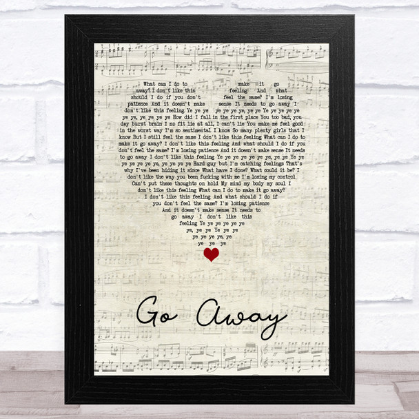 Fireboy DML Go Away Script Heart Song Lyric Music Art Print