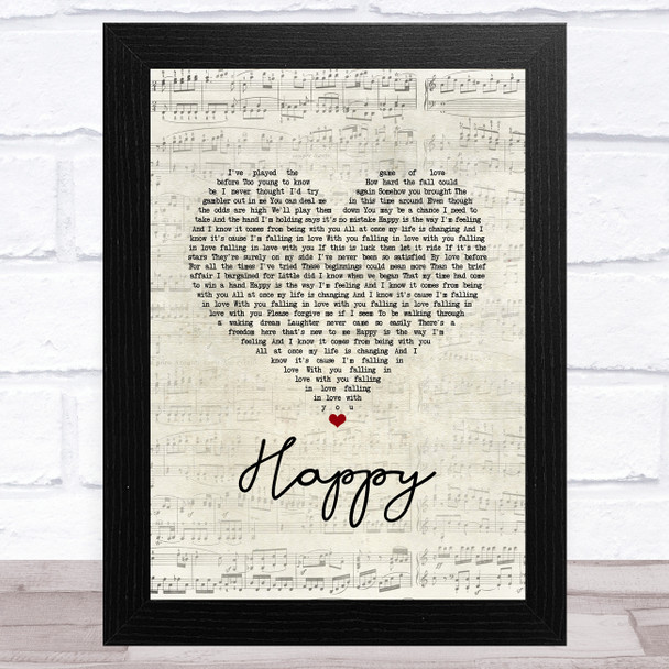 The Carpenters Happy Script Heart Song Lyric Music Art Print