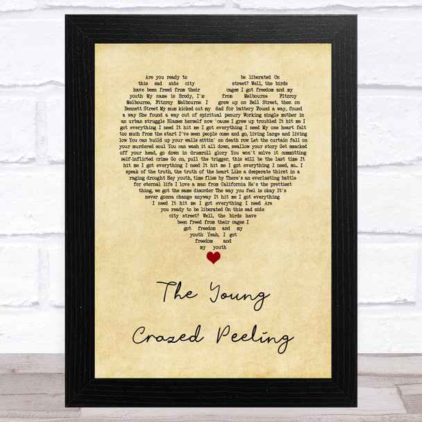 The Distillers The Young Crazed Peeling Vintage Heart Song Lyric Music Art Print