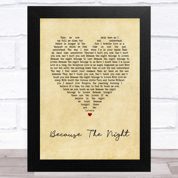 Patti Smith Because The Night Vintage Heart Song Lyric Music Art Print