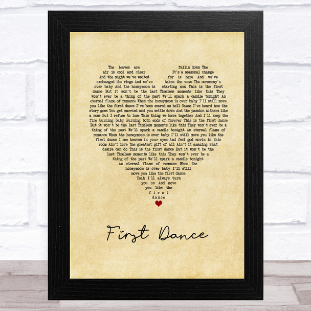 Corey Smith First Dance Vintage Heart Song Lyric Music Art Print