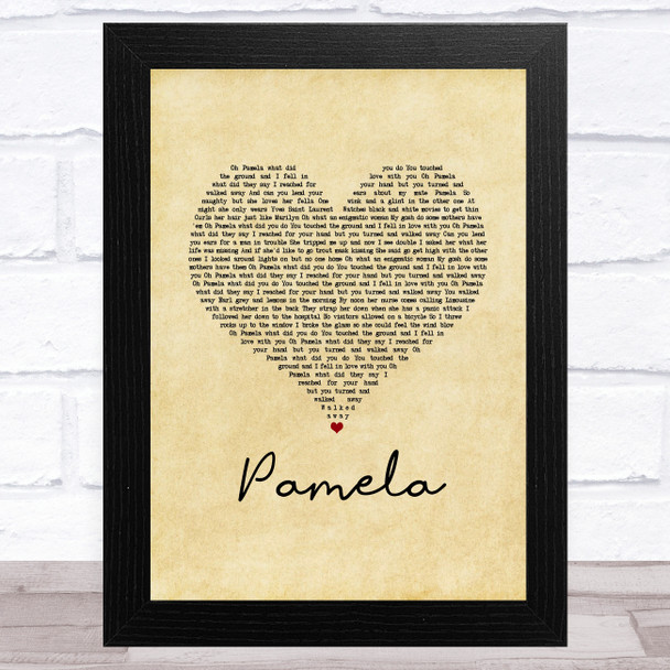 The Kooks Pamela Vintage Heart Song Lyric Music Art Print