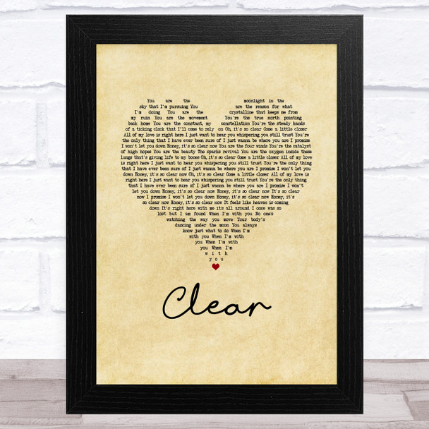 NEEDTOBREATHE Clear Vintage Heart Song Lyric Music Art Print