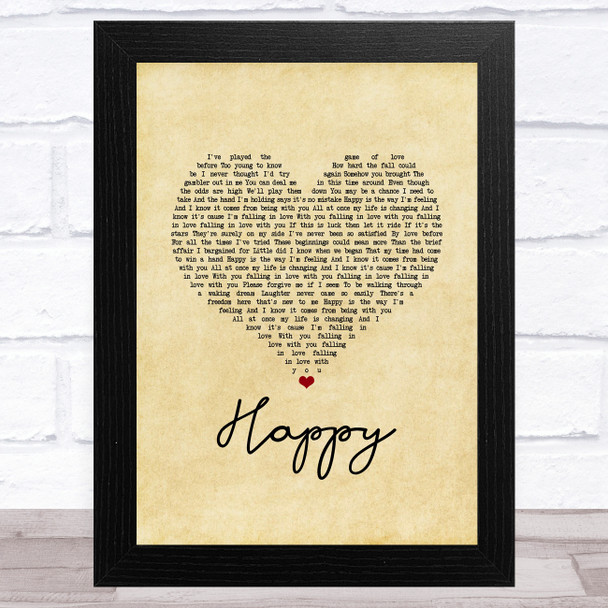 The Carpenters Happy Vintage Heart Song Lyric Music Art Print