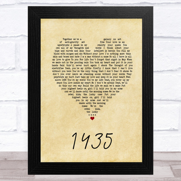 Selfish Things 1435 Vintage Heart Song Lyric Music Art Print