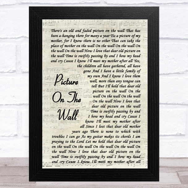 The Carter Family Picture On The Wall Vintage Script Song Lyric Music Art Print