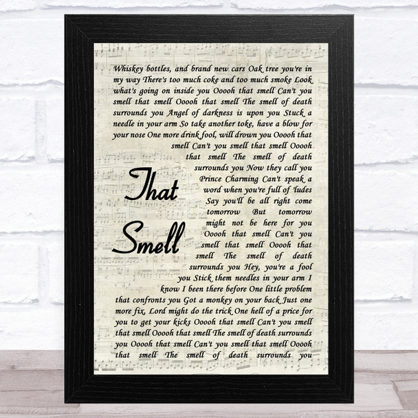 Lynyrd Skynyrd That Smell Vintage Script Song Lyric Music Art Print