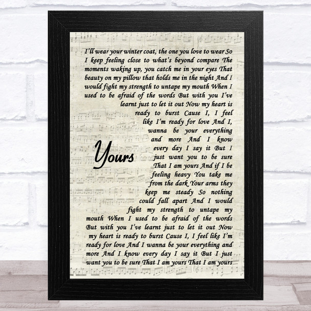 Ella Henderson Yours Vintage Script Song Lyric Music Art Print