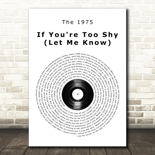 The 1975 It's Not Living (If It's Not With You) Vinyl Record Song Lyric Music Art Print