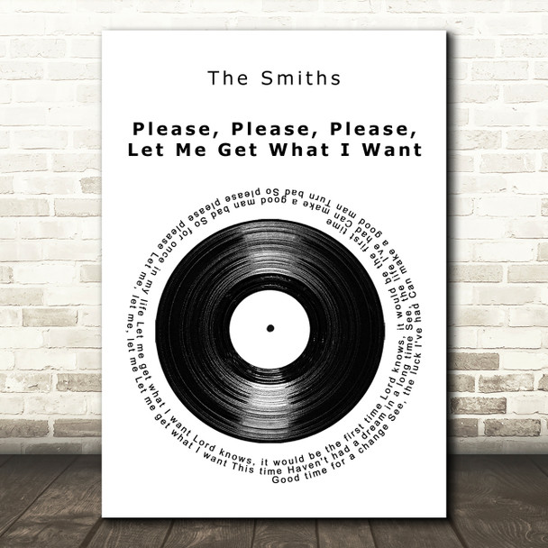 The Smiths Please, Please, Please, Let Me Get What I Want Vinyl Record Song Lyric Music Art Print