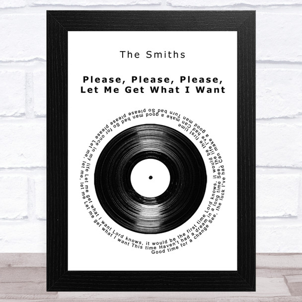 The Smiths Please, Please, Please, Let Me Get What I Want Vinyl Record Song Lyric Music Art Print