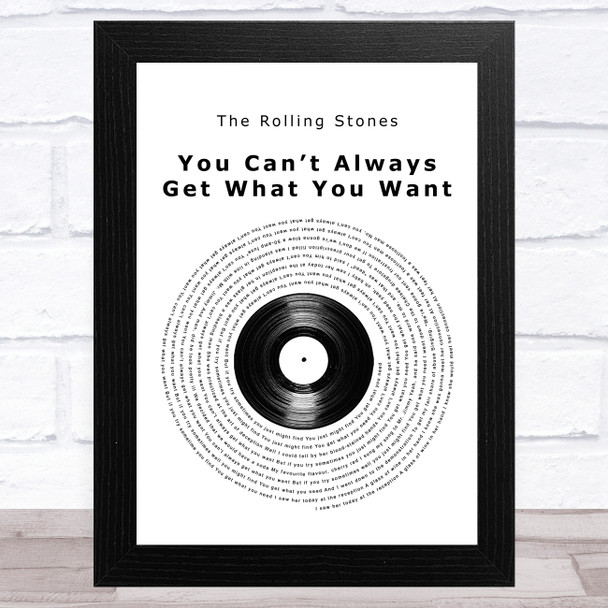 The Rolling Stones You Cant Always Get What You Want Vinyl Record Song Lyric Music Art Print