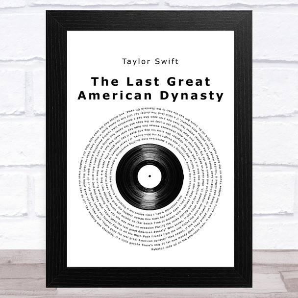 Taylor Swift The Last Great American Dynasty Vinyl Record Song Lyric Music Art Print