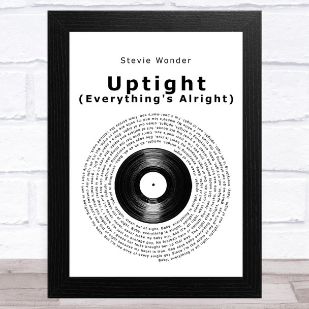 Stevie Wonder Uptight (Everything's Alright) Vinyl Record Song Lyric Music Art Print