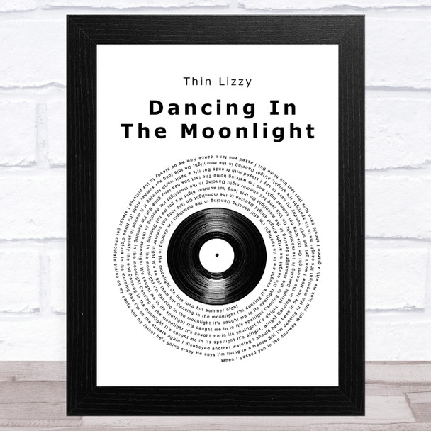 Thin Lizzy Dancing In The Moonlight Vinyl Record Song Lyric Music Art Print