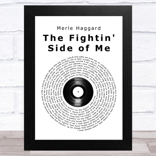 Merle Haggard, Merle Haggard & The Strangers The Fightin' Side of Me Vinyl Record Song Lyric Music Art Print
