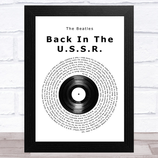 The Beatles Back In The U.S.S.R. Vinyl Record Song Lyric Music Art Print