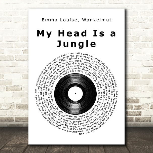 Emma Louise, Wankelmut My Head Is a Jungle Vinyl Record Song Lyric Music Art Print