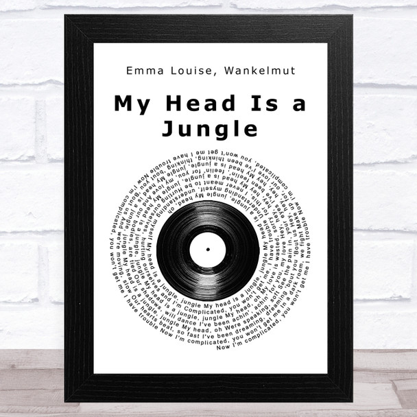 Emma Louise, Wankelmut My Head Is a Jungle Vinyl Record Song Lyric Music Art Print