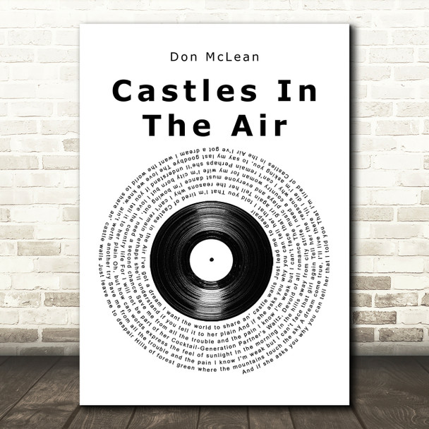 Don McLean Castles In The Air Vinyl Record Song Lyric Music Art Print