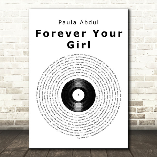 Paula Abdul Forever Your Girl Vinyl Record Song Lyric Music Art Print