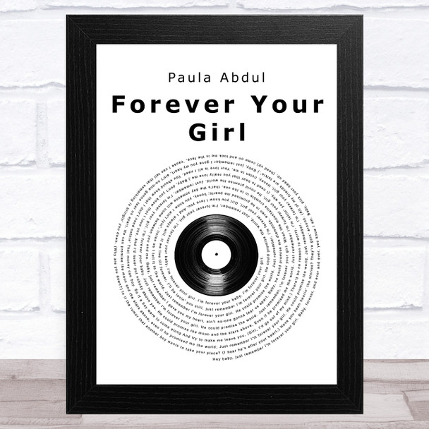 Paula Abdul Forever Your Girl Vinyl Record Song Lyric Music Art Print